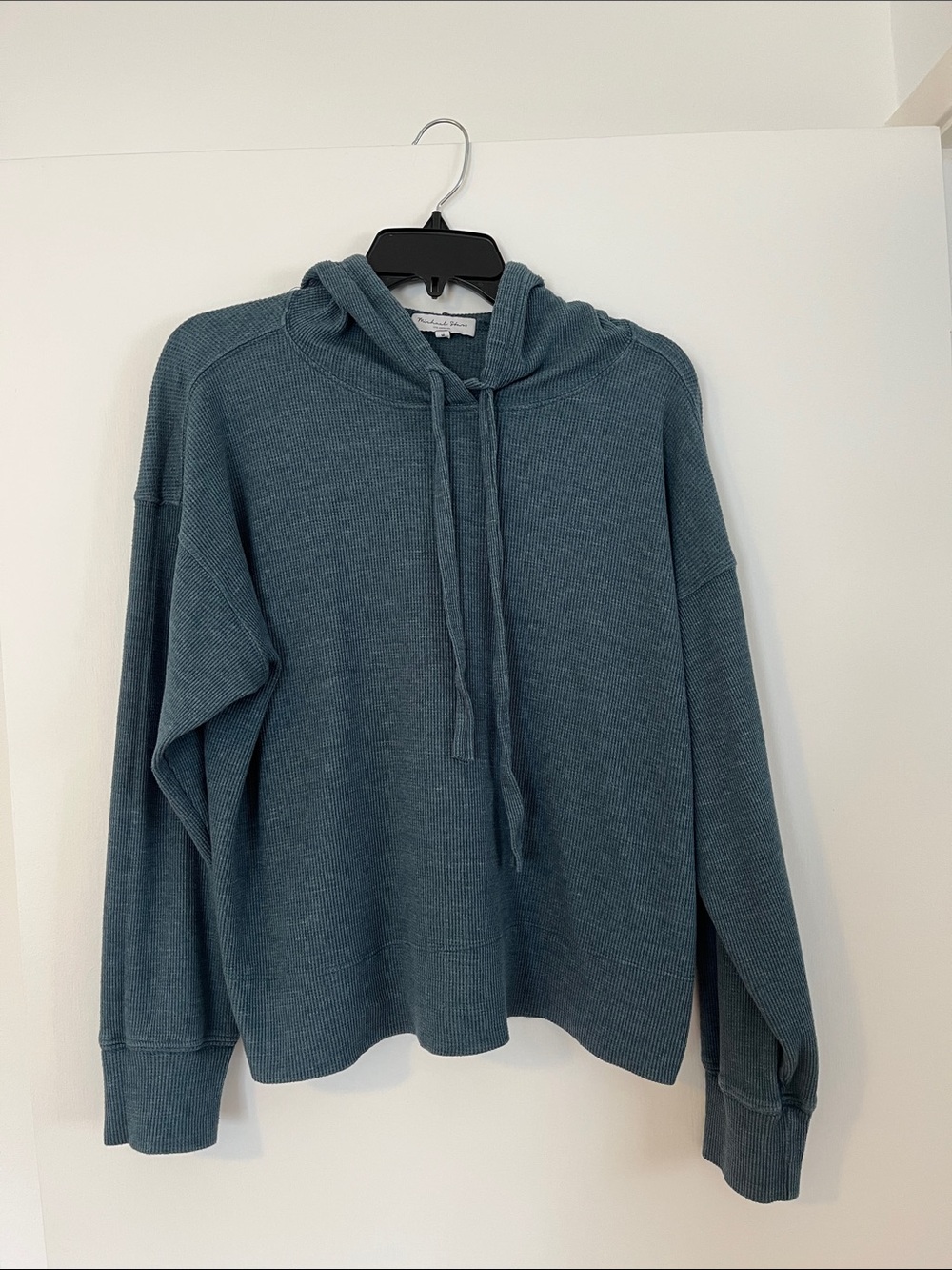 Michael Stars Hooded Crewneck Sweater - Teal Blue